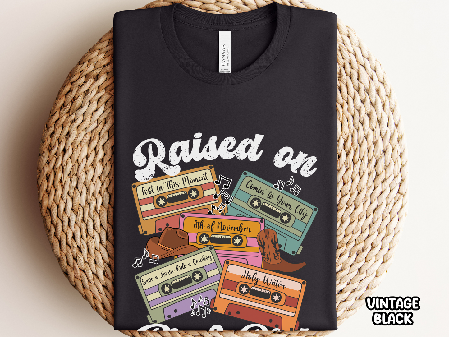 Raised on Big & Rich Country Retro Cassette Tape Fully Custom Music Shirt