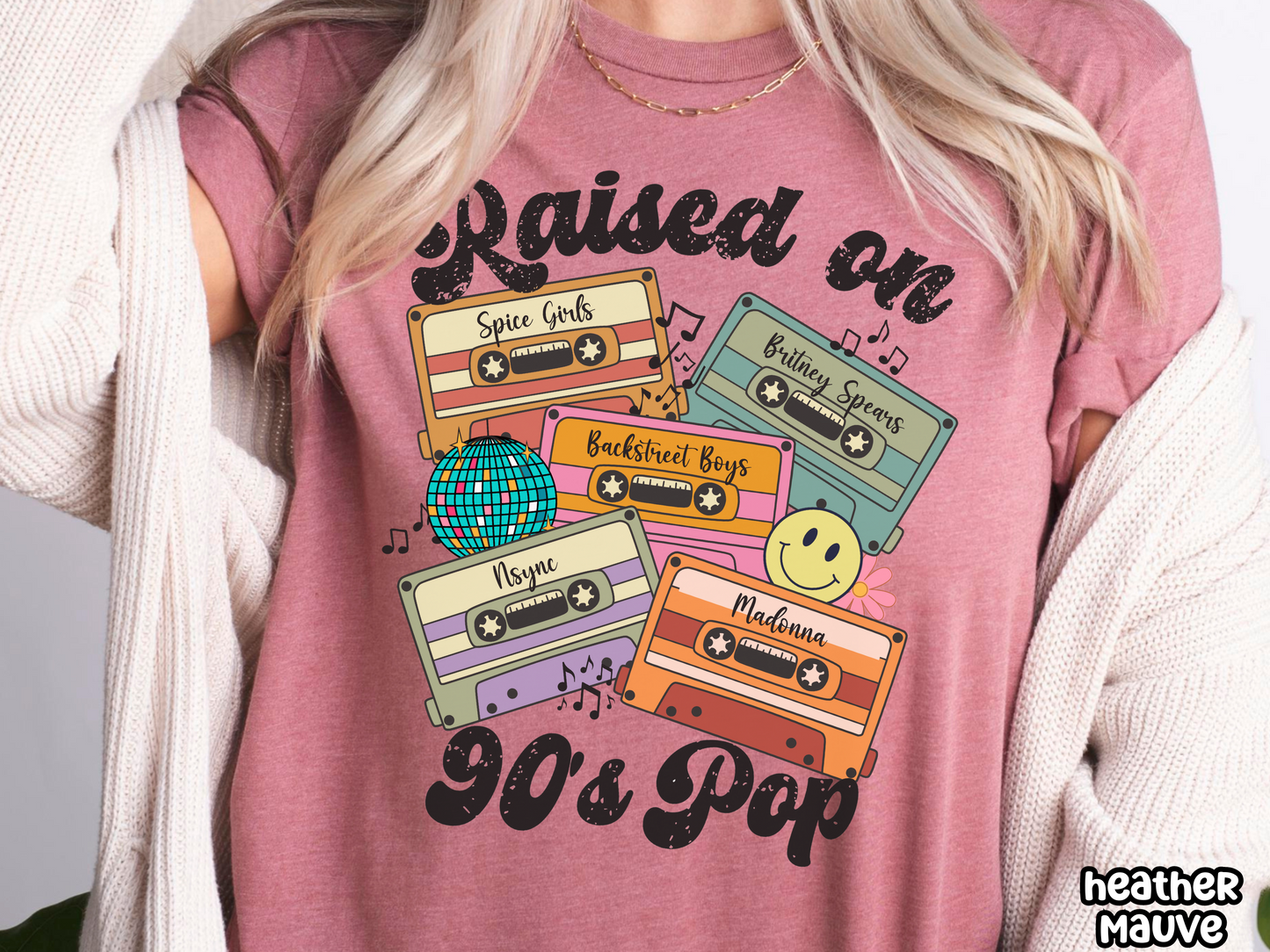 90's Pop Raised on Pop Retro Cassette Tape Fully Custom Music Shirt