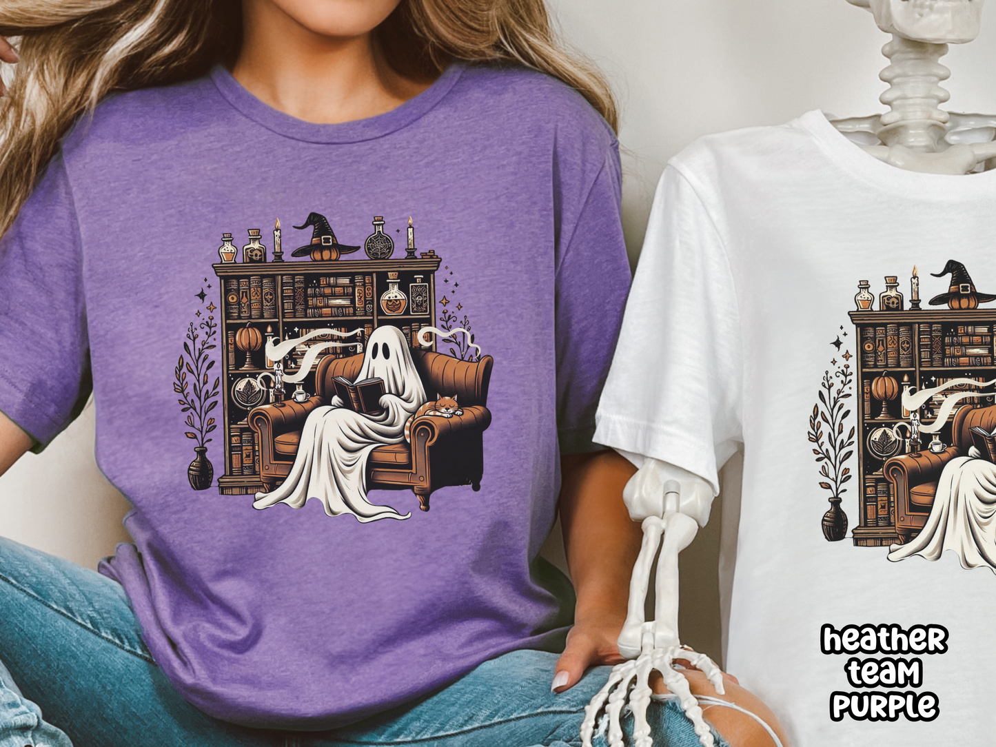 Bookish Reading Library Ghost Spooky Season Tee