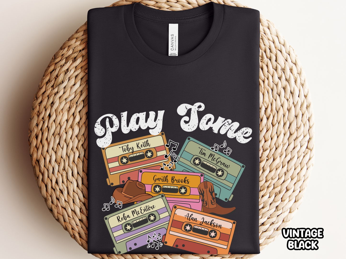 Play Some 90s Country Retro Cassette Tape Fully Custom Music Shirt