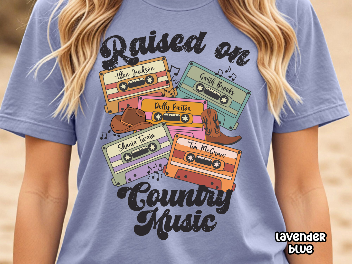 Raised On Country Music Retro Cassette Tape Custom Music Shirt