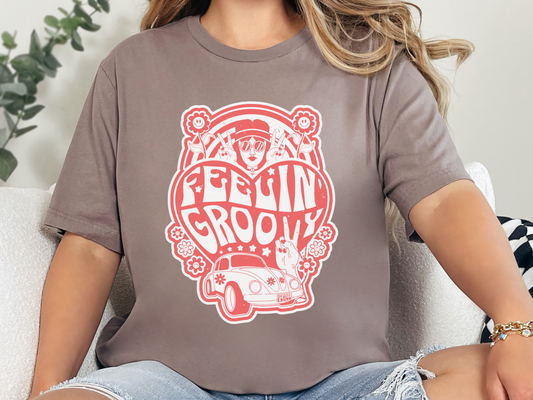 Feelin' Groovy Flower Child Hippy Love Shirt