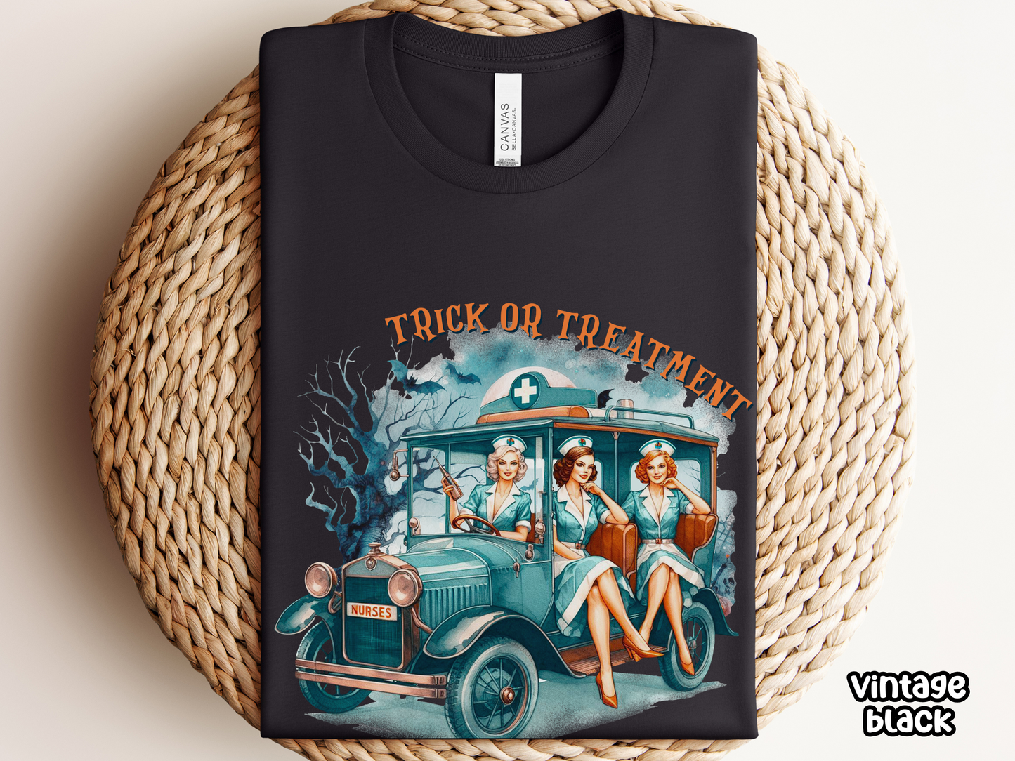 Trick Or Treatment Pinup Style Nursing Halloween Tee