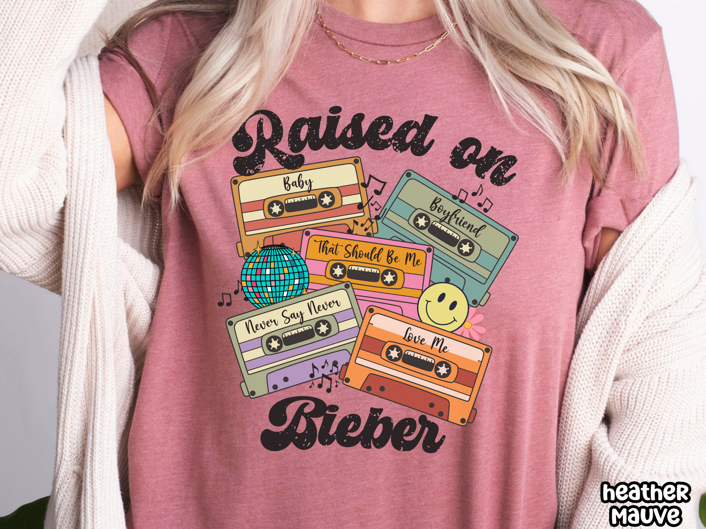 Bieber Raised on Pop Retro Cassette Tape Fully Custom Music Shirt