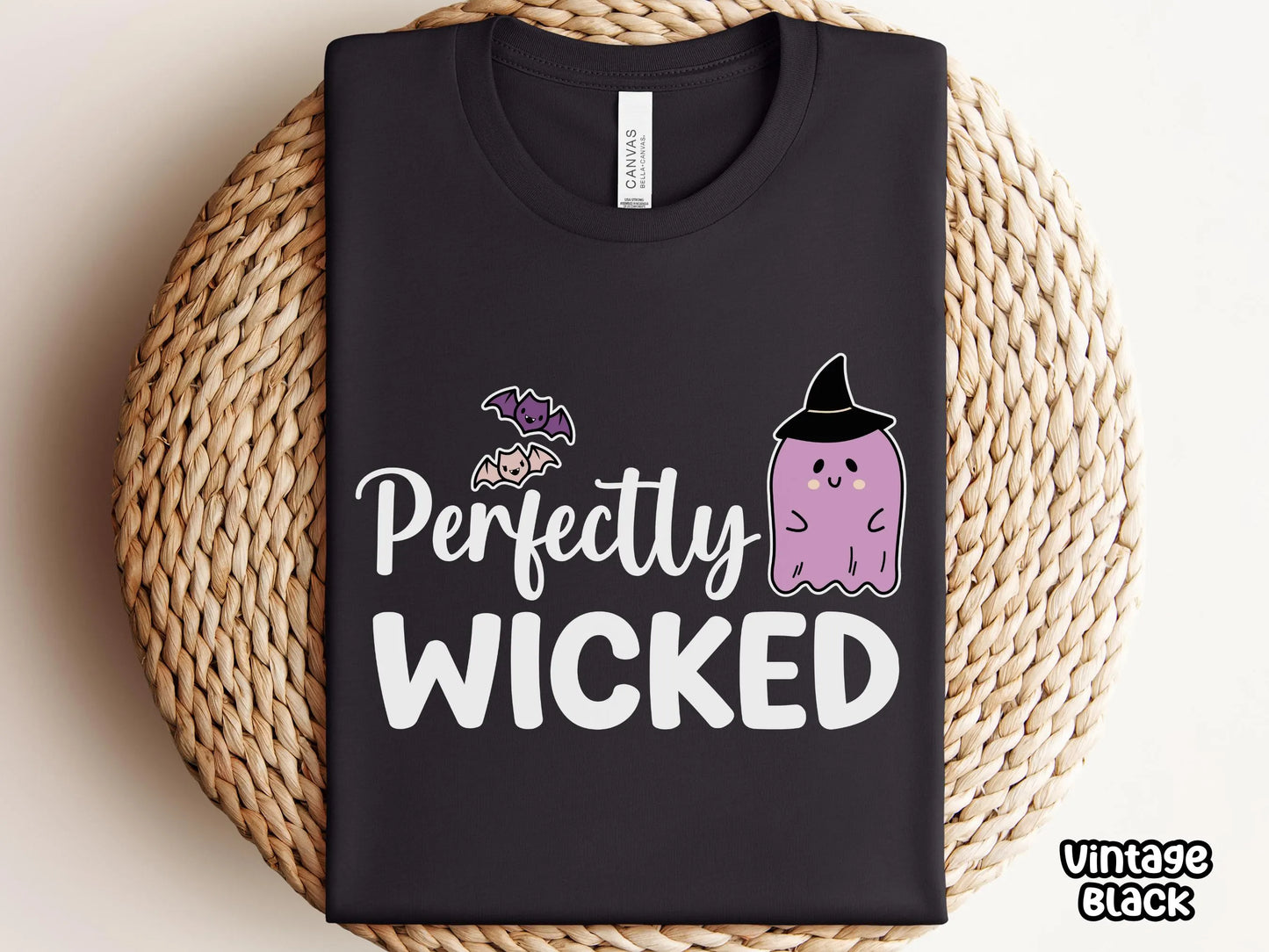 Perfectly Wicked Cute Purple Ghost Halloween Tee